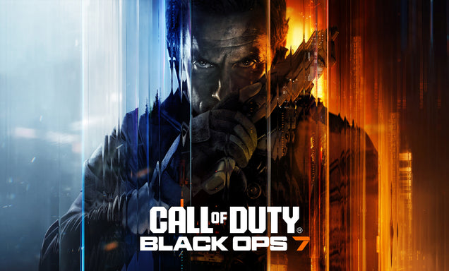 Promotional image for 'Call of Duty: Black Ops 7' with a character holding a gun.